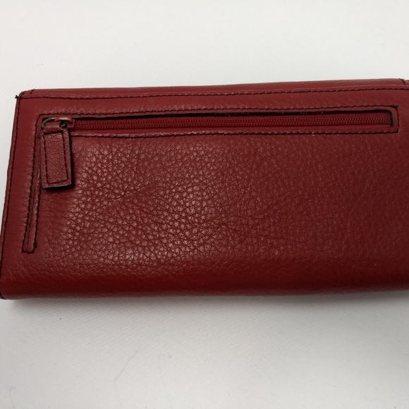 KATE LANDRY RED LEATHER ORGANIZER WALLET - Picture 2 of 8
